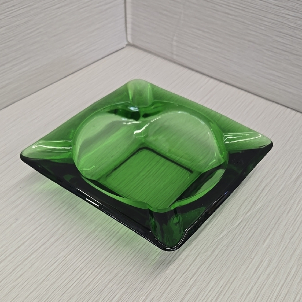 Green Glass Ashtray